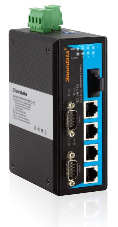 5 ports 10/100Base-T(X), 1 Fiber MM + 2 RS232 porter