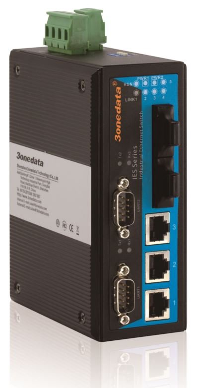 5 ports 10/100Base-T(X), 2 Fiber MM + 2 RS232 porter