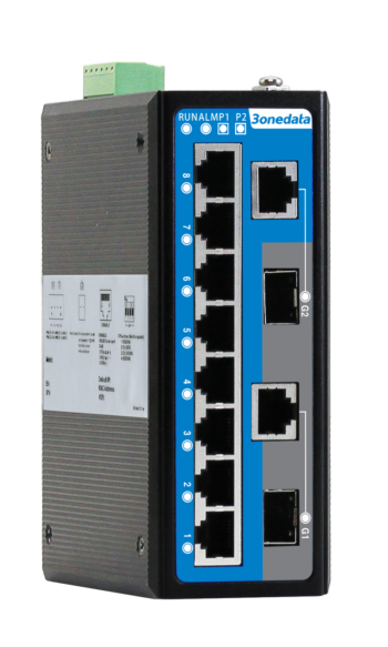 8 ports 10/100Base-TX + 2 Gigabit  SFP